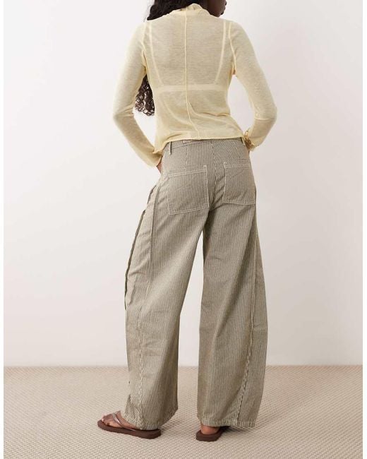 ASOS Natural Horseshoe Pants With Tab Waist Detail
