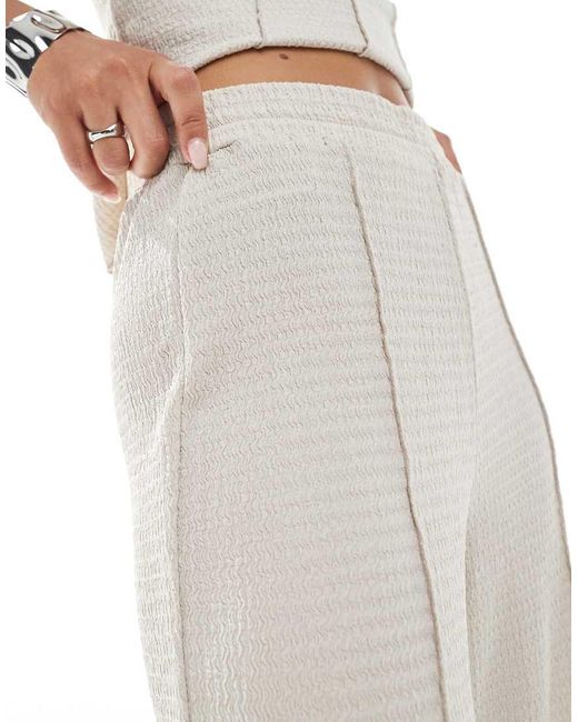 Vero Moda Broek Van Jersey Met Textuur En Naad Aan De Voorkant in het White