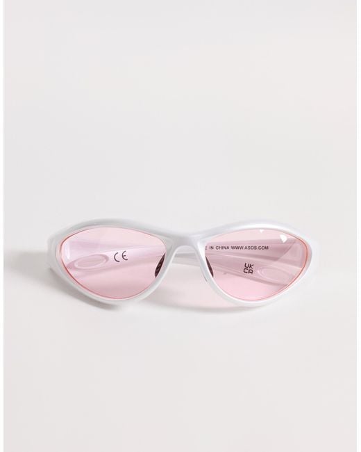 ASOS Pink Wrap Sunglasses for men