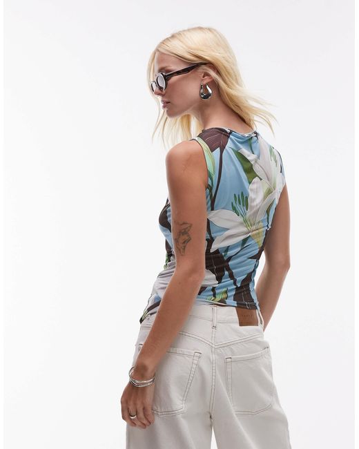 TOPSHOP Multicolor – mikrofaser-tanktop mit em blumenprint