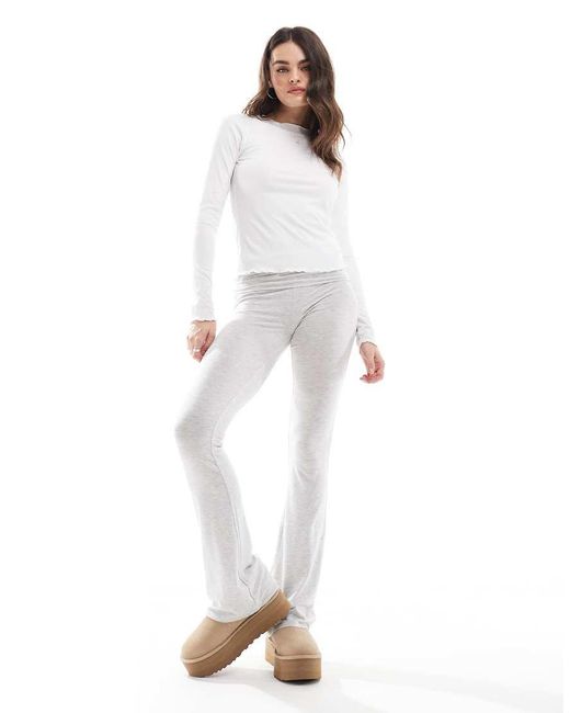 JJXX T-Shirt Met Lange Mouwen En Geschulpte Zoom in het White