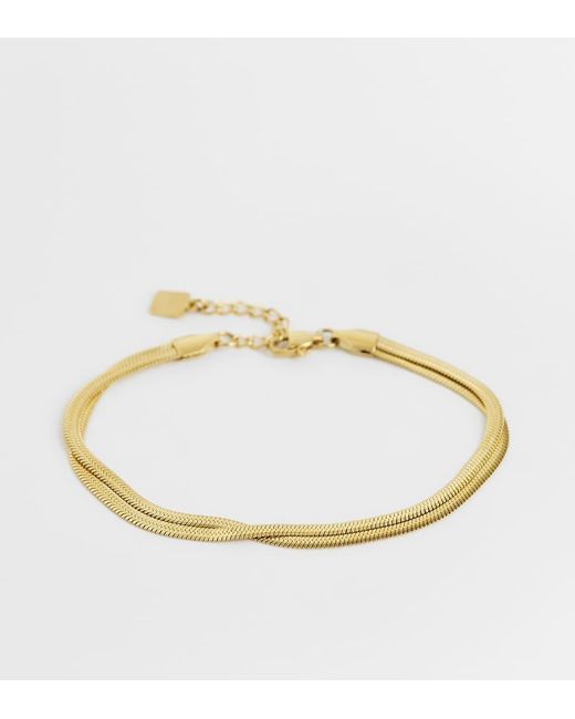 ASOS Metallic Asos Design Curve Waterproof Stainless Steel Multi-Row Snake Chain Bracelet