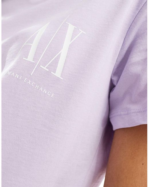 T-shirt vestibilità classica color cielo di Armani Exchange in White