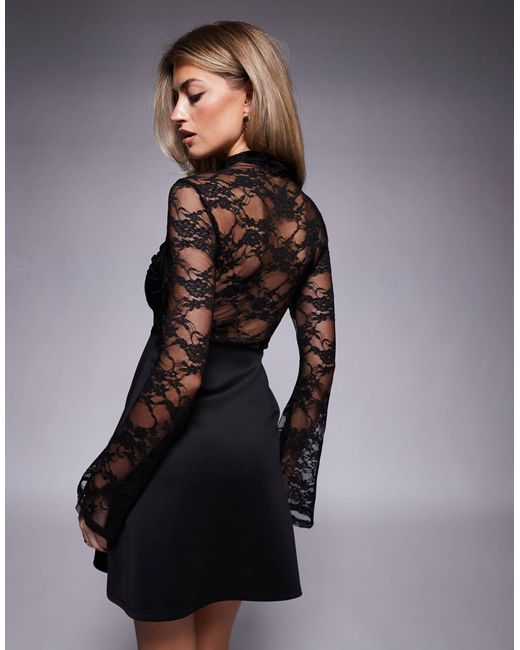 ASOS Black – langärmliges minikleid