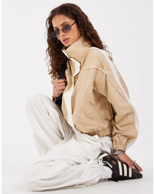 ASOS Natural Funnel Neck Windbreaker Jacket
