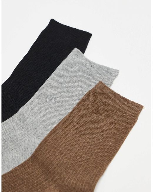 Pieces White 4 Pack Ribbed Socks