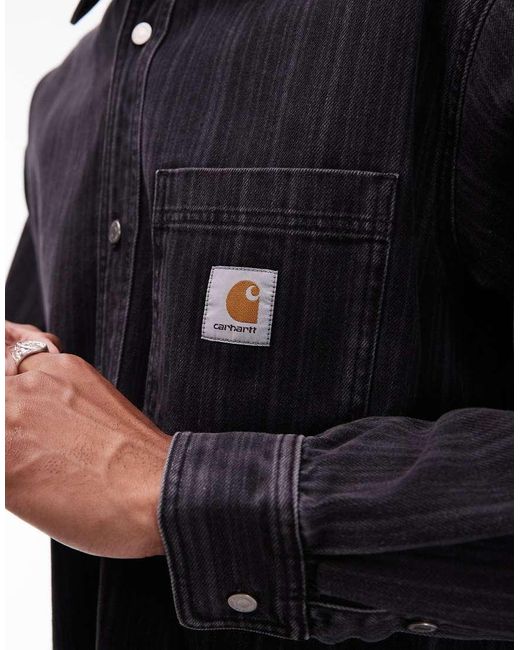 Camisa Vaquera Negra A Rayas Rylan De (Parte De Un Conjunto) Carhartt de hombre de color Blue