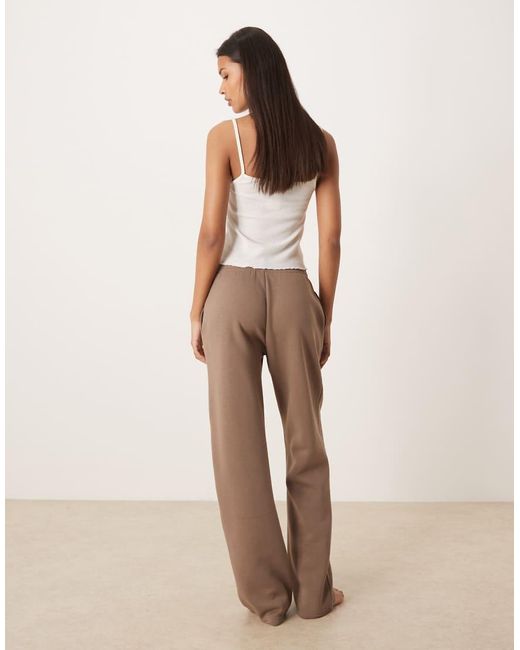 Gina Tricot Natural Loose Fit Straight Leg Sweatpants