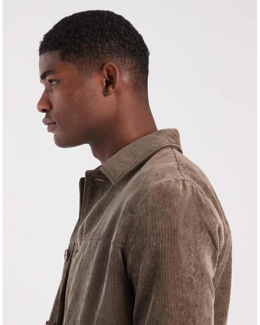 Only & Sons Brown Cord Jacket for men