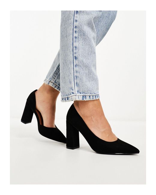 ASOS Black Wide Fit Winston D'orsay High Heeled Shoes