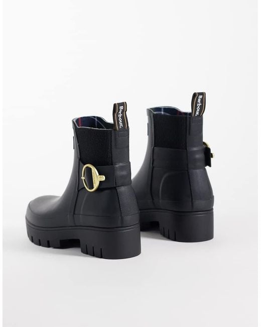 Barbour Blue Hepburn Buckle Ankle Welly Boot