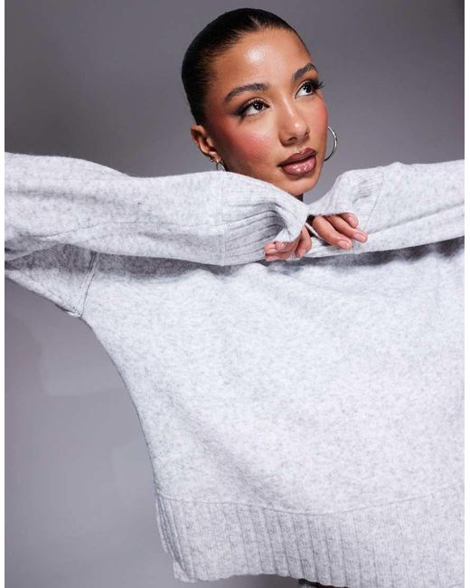 River Island Blue Crop Chunky Jumper