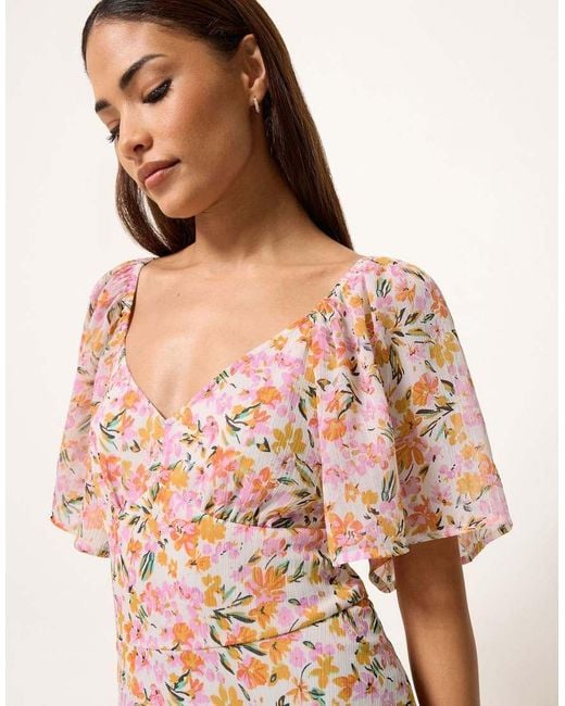 PixieGirl Pink Petite Floral Chiffon Maxi Dress