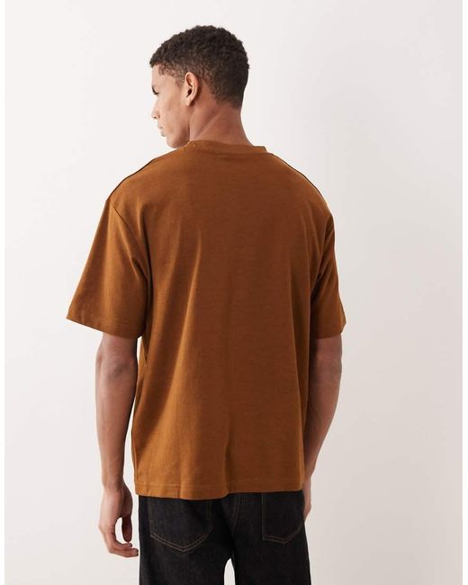 SELECTED Brown Heavyweight Oversized T-shirt for men