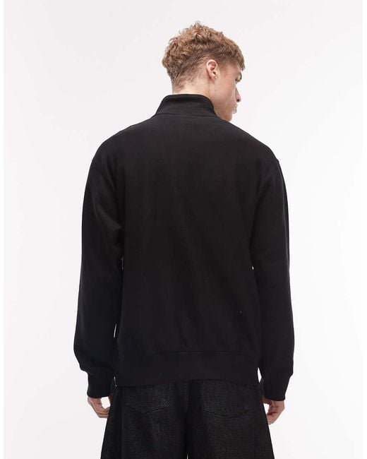 Carhartt Black Longhand Half Zip Sweatshirt for men