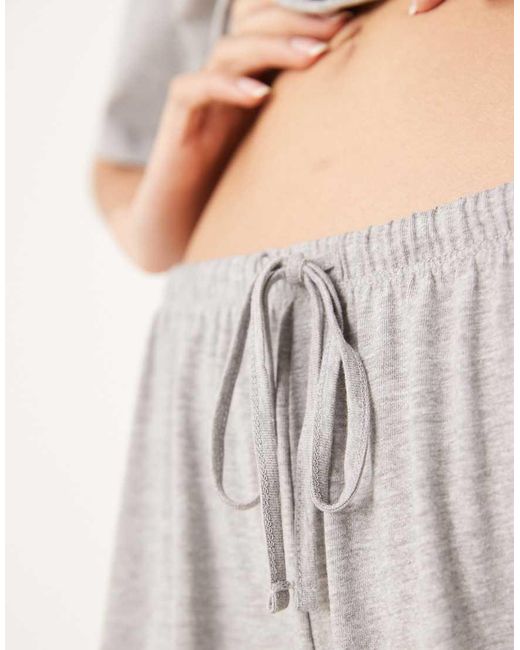 Pantalones De Pijama Grises De Algodón Mix & Match De Asos Design Tall ASOS de color Natural