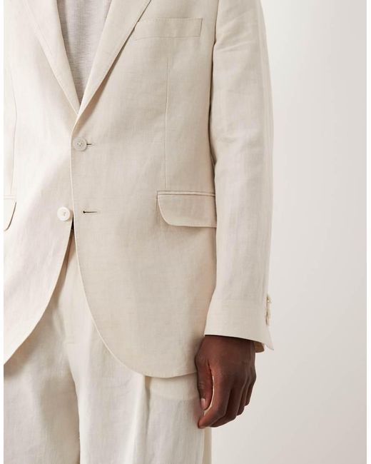 Mango Natural Amalfi 100% Linen Slim Fit Suit Blazer Co-ord for men
