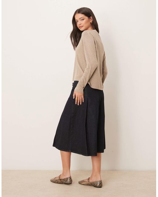 Mango Natural – plissierter midi-jeansrock