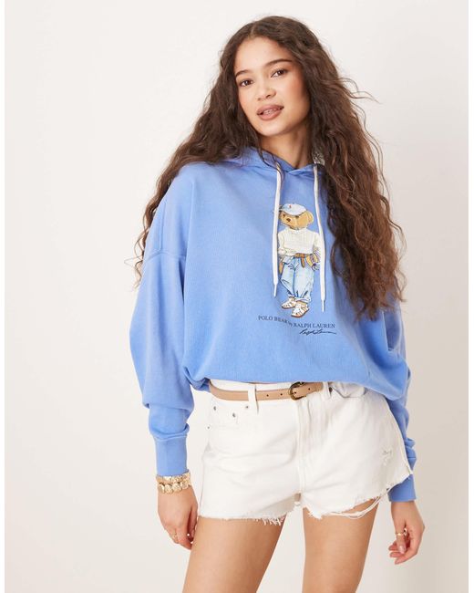 Polo Ralph Lauren Blue Bear Print Hoodie
