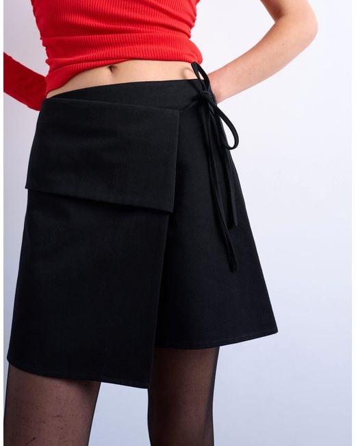 TOPSHOP Tailored Wrap Mini Skirt