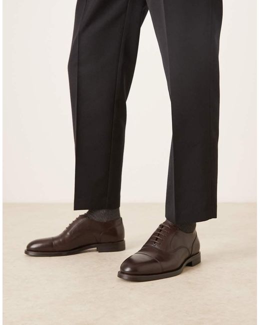Mango Black Leather Brogues for men