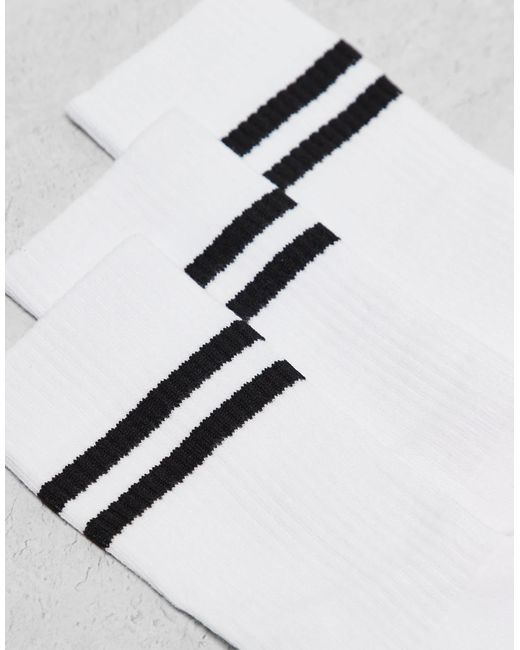 4505 Gray 3 Pack 2 Stripe Quick Dry Crew Socks