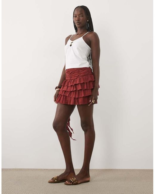 Mango Red Teen Ring Detail Cami Top