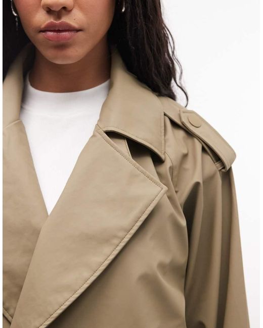 Rains Natural 12610 Waterproof Double Breasted Short Trench Coat