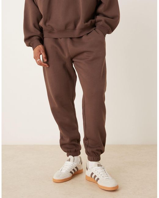 ASOS Brown Essential Tapered Sweatpants for men