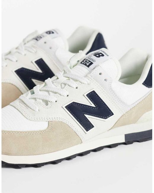 New Balance White 574 Trainers for men