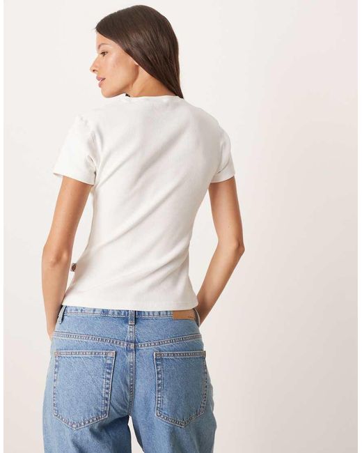 Dickies White Gladeville Long Line Ribbed Baby Tee