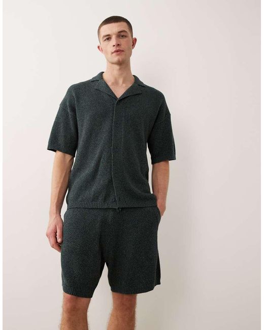 ASOS Green Knitted Shorts Co-Ord for men
