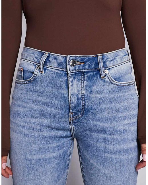 River Island Blue Mid-rise Bootcut Jeans
