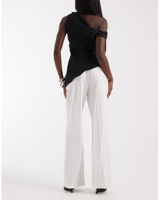 River Island White Tailored Wide Leg Trouser