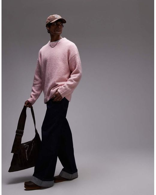 Maglione Comodo Chiaro di Topman in Pink da Uomo