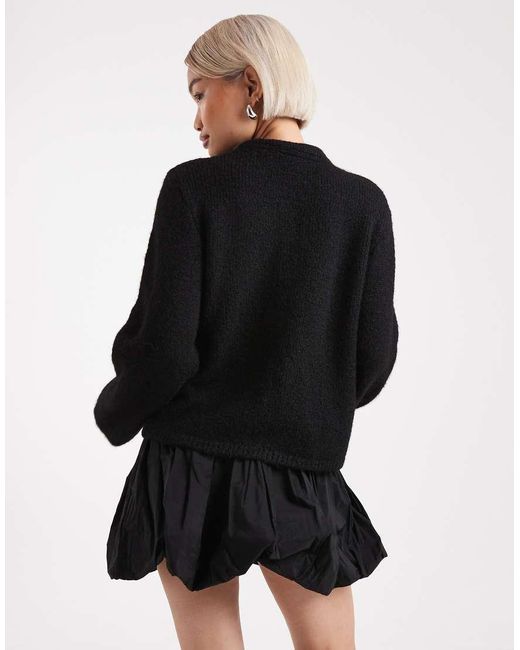 Cardigan Oversize di Object in Black