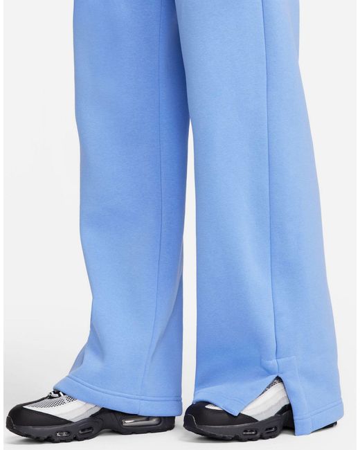 Nike Blue Phoenix Fleece High Rise Wide Leg Sweatpants