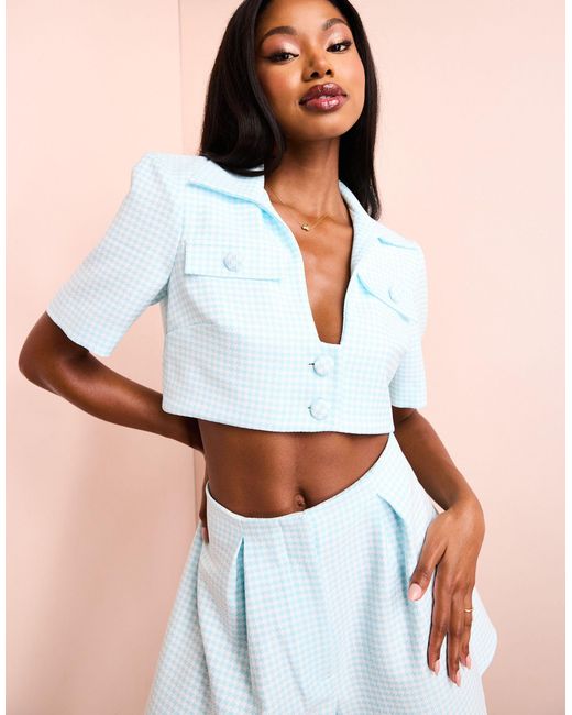 ASOS White Co-ord Cropped Tailored Shirt