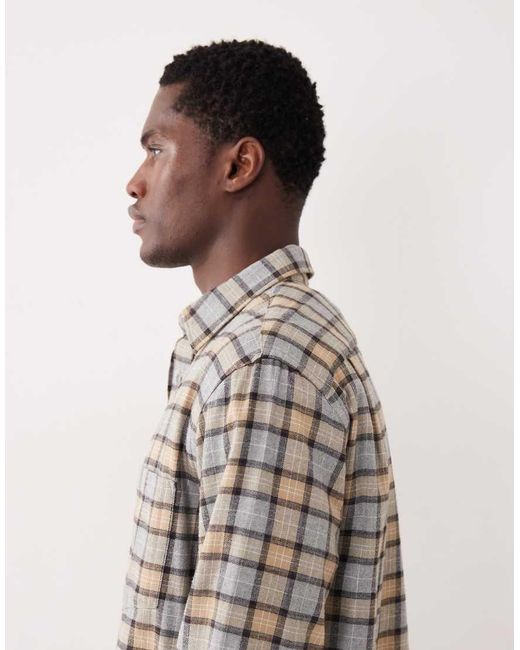 ARKET Natural Relaxed Fit Flannel Shirt for men