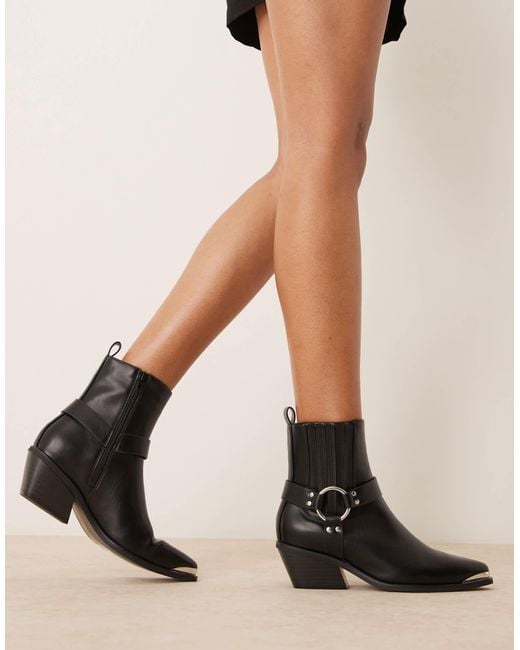 New Look Natural Buckle Ankle Western Boot