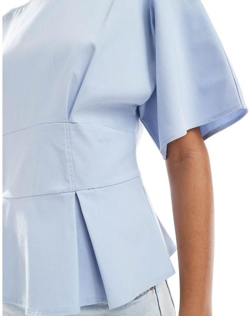 ASOS Top Met Getailleerd Naaddetail in het Blue