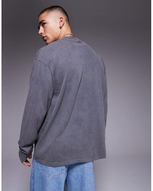 Good For Nothing Gray Logo Long Sleeve T-shirt for men