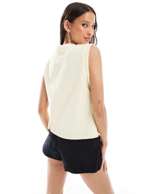 ASOS Gebreide Tanktop Met Knoopjes Aan De Zijkanten in het White