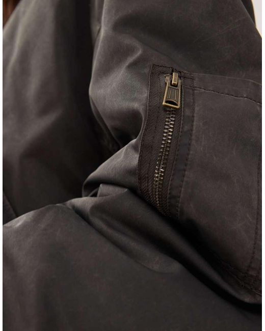 Weekday Oversized Gewatteerd Bomberjack in het Gray