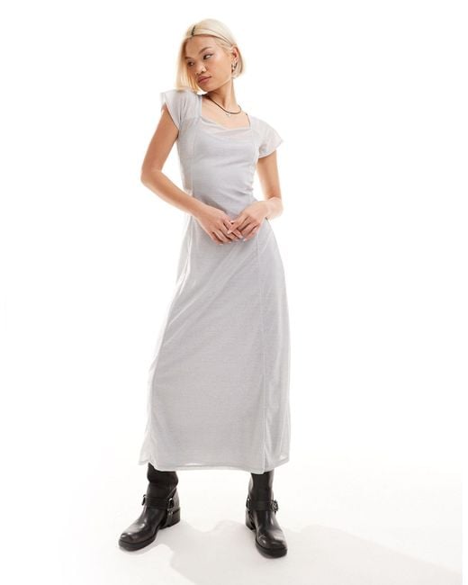 Reclaimed (vintage) White Midi Festival Dress