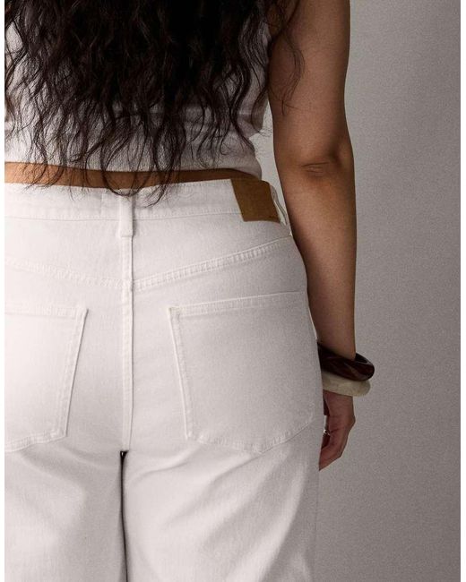ASOS Blue Asos Design Curve Ankle Grazer High Waist Straight Wide Leg Jeans