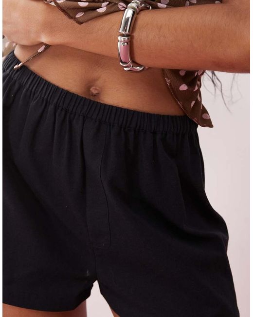 Collusion Pink Linen Look Boxer Short