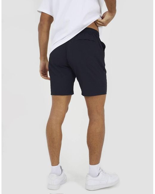 Brave Soul Blue Seersucker Drawcord Shorts for men