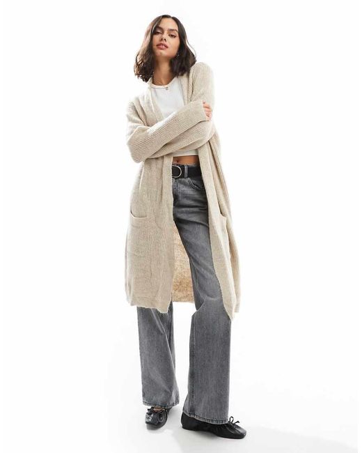 ONLY Natural Longline Open Cardigan