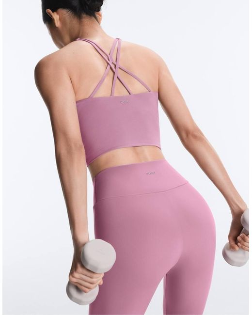 Oysho Pink Comfortlux High-rise Ankle-length leggings